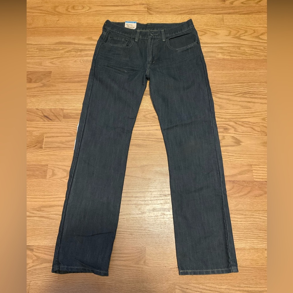 Men’s Levi’s 514 Slim Straight Dark Blue Jeans Denim. Sits Below Waist.